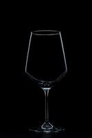 silhouette de du vin verre bouteille plein de fumée dans noir Contexte photo