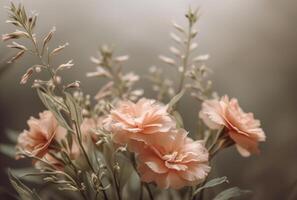 ai généré fleur bouquet et mariage robe photo