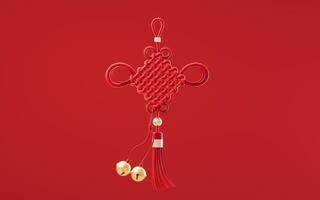 chinois nœud avec Oriental ancien style, 3d le rendu. photo