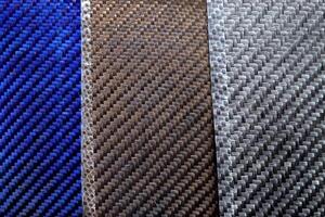Trois Toile carbone fibre feuille texture Contexte. photo