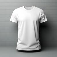 ai généré png Vide T-shirt maquette sur une gris Contexte photo