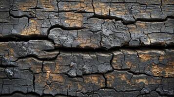 ai généré vieux en bois Contexte avec intéressant des fissures et bois grain. Haut voir. photo