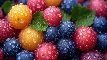 ai généré coloré grain de raisin fruit Contexte avec une ressentir de fraîcheur. photo