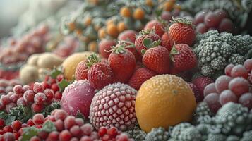 ai généré congelé des légumes fermer photo