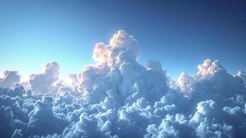 ai généré une magnifique bleu ciel avec une mince couche de cirro-stratus des nuages, ajouter une bit de scintillement à le clair ciel. photo