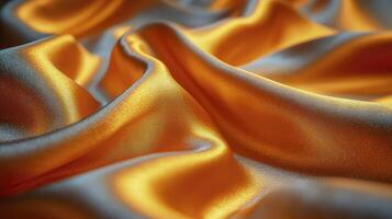 ai généré d'or soie en tissu Contexte. le luxueux en tissu texturé est très réaliste et détaillé. photo