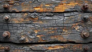 ai généré vieux en bois Contexte avec intéressant des fissures et bois grain. Haut voir. photo