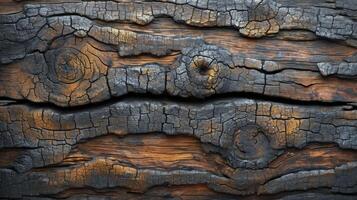 ai généré vieux en bois Contexte avec intéressant des fissures et bois grain. Haut voir. photo