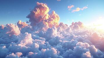 ai généré une clair Matin ciel avec s'étire de altocumulus des nuages, donnant une spectaculaire toucher à le voir. photo