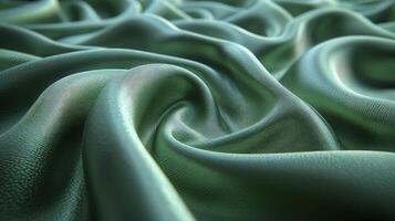 ai généré vert soie en tissu Contexte. le luxueux en tissu texturé est très réaliste et détaillé. photo