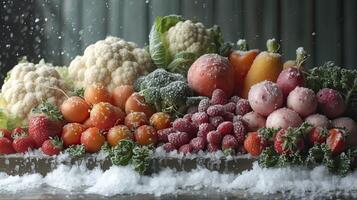 ai généré congelé des légumes fermer photo