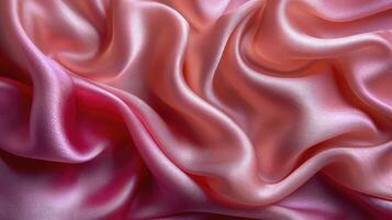 ai généré rose soie en tissu Contexte. le luxueux en tissu texturé est très réaliste et détaillé. photo