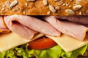 jambon sandwich proche en haut photo