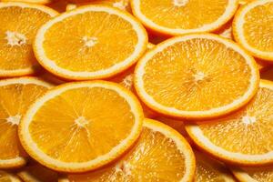 tranches de fruits orange colorés photo