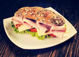 jambon sandwich proche en haut photo