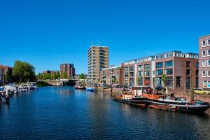 vue de le port de delfshaven. Rotterdam, Pays-Bas photo