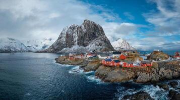 hamnoy pêche village sur lofoten îles, Norvège photo