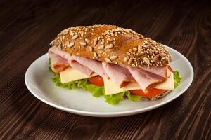 jambon sandwich proche en haut photo