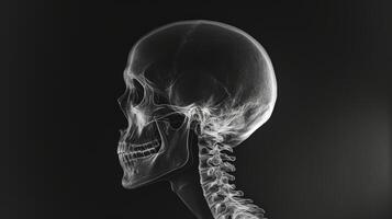 ai généré une crâne radiographie le symétrie et structure de le crâne squelettique anatomie photo