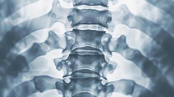 ai généré pédiatrique spinal radiographie montrant du développement Caractéristiques et anomalies photo