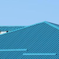 bleu toit métal feuilles photo