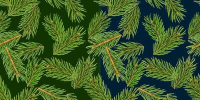 sapin arbre branches sans couture modèle, pin bifurquer, Noël conifère isolé sur vert Contexte photo