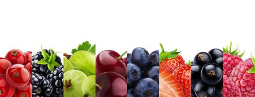 collage de des fruits isolé sur blanc Contexte avec copie espace photo