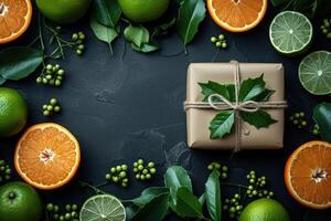 ai généré Frais des fruits sur le table professionnel La publicité nourriture la photographie photo