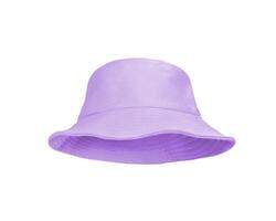 Chapeau de seau violet isolé sur fond blanc photo