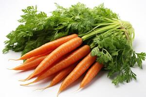 ai généré carottes dans cuisine table professionnel La publicité nourriture la photographie photo