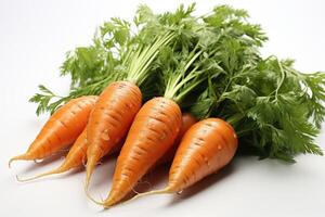 ai généré carottes dans cuisine table professionnel La publicité nourriture la photographie photo