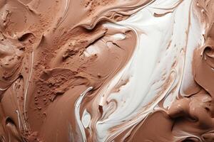 ai généré texture de Chocolat et vanille la glace crème ensemble. généré par artificiel intelligence photo