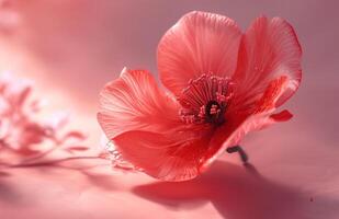 ai généré une rouge fleur forme sur une rose Contexte photo