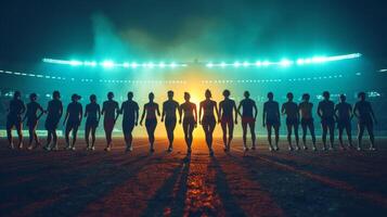 ai généré les athlètes coureurs supporter à le stade avoir prêt à début photo