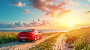 ai généré magnifique Contexte pour voiture de location La publicité photo