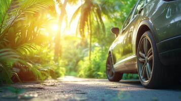 ai généré magnifique Contexte pour voiture de location La publicité photo