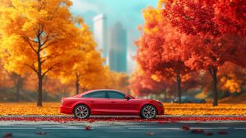 ai généré magnifique Contexte pour voiture de location La publicité photo