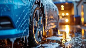 ai généré magnifique la photographie pour voiture la lessive La publicité . photo