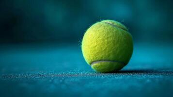 ai généré tennis élégance. croustillant lignes et tennis Balle motifs exsuder le la grâce et précision de tennis photo