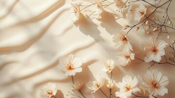 ai généré élégant et élégant composition avec minimaliste floral motifs photo