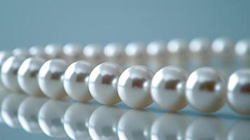 ai généré symétriquement arrangé perle perles sur une minimaliste Contexte photo
