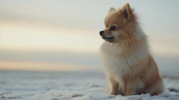 ai généré charmant représentation de une petit duveteux chien, capturer le beauté et innocence de ses petit Taille photo
