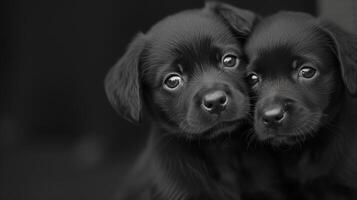 ai généré chaque moment capturé est précieux, représentant le liaison entre le chiots et le téléspectateur. photo