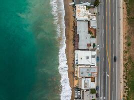 Malibu plage aérien vue dans Californie près los anges, Etats-Unis. photo
