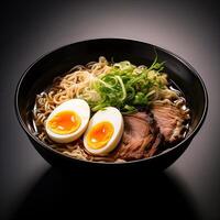 ai généré ramen soupe fermer photo