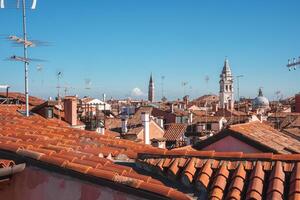 Stupéfiant des oiseaux œil vue de Venise, l'Italie iconique canaux et historique architecture photo