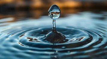 ai généré une laissez tomber de l'eau cette est dans le l'eau photo