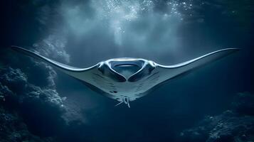 ai généré une manta rayon nager dans le océan photo