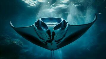 ai généré une manta rayon nager dans le océan photo