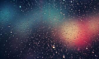 ai généré gouttes de pluie sur verre avec bokeh Contexte photo